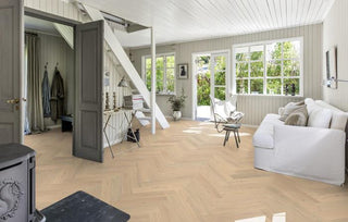 Herringbone Oak CD White Engineered Hardwood by Kahrs