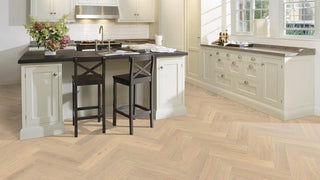 Herringbone Oak CD White Engineered Hardwood by Kahrs