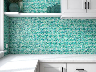 HIGH TIDE TURQUOISE 1X2 Tile & Stone by Anthology Tile