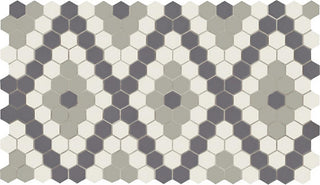 Ice White / Black / Lt Smoke Hexagon Hex Tile & Stone by American Olean