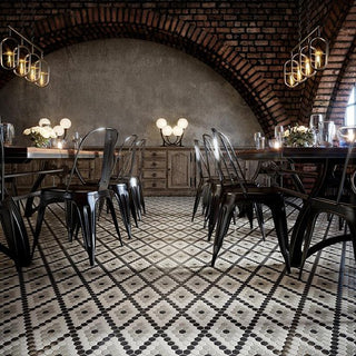 Ice White / Black / Lt Smoke Hexagon Hex Tile & Stone by American Olean