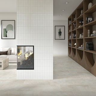 Ice White Rectangle Fluted Tile & Stone by American Olean