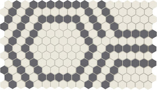 Ice White/Black Hex Hexagon Tile & Stone by American Olean