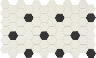 Ice White/Black Hexagon 2x2 Tile & Stone by American Olean