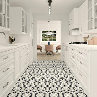 Ice White/Black/Light Smoke Hexagon Tile & Stone by American Olean