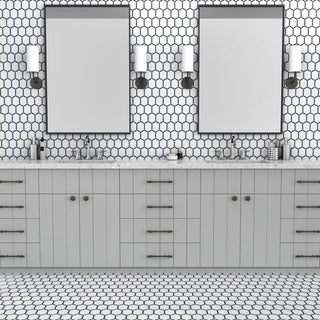 JEWELED HEX SABLE BLACK Tile & Stone by Anthology Tile