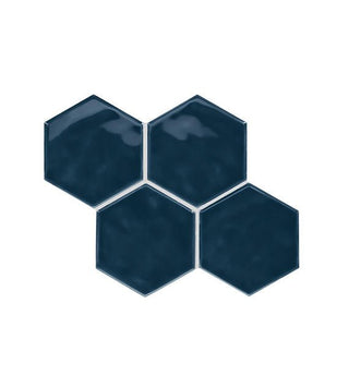 Midnight Blue Hexagon Undulated Tile & Stone by American Olean
