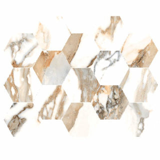 Mosaic Beige Polished Hexagon 10x14 Tile & Stone by Happy Floors