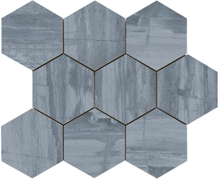 Mosaic Blue Hexagon 11.5x14 Tile & Stone by Happy Floors
