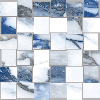 Mosaic Blue Natural Basketweave 12x12 Tile & Stone by Happy Floors
