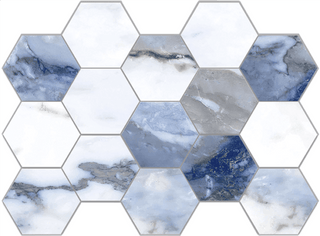 Mosaic Blue Natural Hexagon 10x14 Tile & Stone by Happy Floors