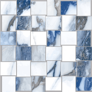 Mosaic Blue Polished Basketweave 12x12 Tile & Stone by Happy Floors
