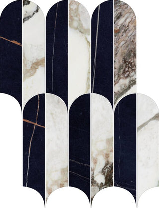 Mosaic Calacatta Viola Natural Quill 9x12.5 by Happy Floors