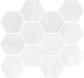 Mosaic Dolomite White Natural Hexagon 12x14 Tile & Stone by Happy Floors