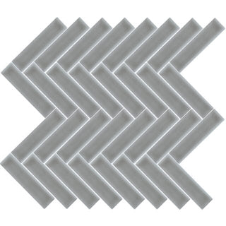 Mosaic Grey Herringbone 11x11 by Happy Floors