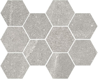 Mosaic Grey Natural Hexagon 8x10 by Happy Floors