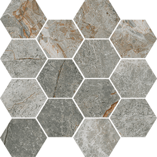 Mosaic Gris Hexagon 10x14 by Happy Floors