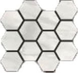 Mosaic Hexagon Bardiglio Bianco Polished 12x14 Tile & Stone by Happy Floors