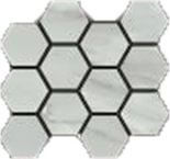 Mosaic Hexagon Bardiglio Grigio Polished 12x14 Tile & Stone by Happy Floors