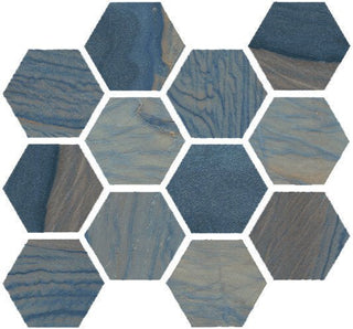 Mosaic Macaubas Azul Polished Hexagon 12x14 Tile & Stone by Happy Floors
