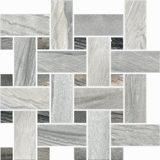 Mosaic Macaubas Basketweave Oyster/Twilight Mix 12x12 Tile & Stone by Happy Floors