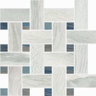 Mosaic Macaubas Basketweave Pearl/Azul Mix 12x12 Tile & Stone by Happy Floors