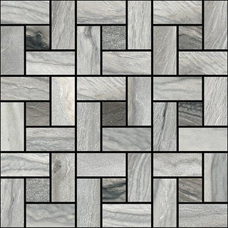 Mosaic Macaubas Pinwheel Oyster/Twilight Mix 12x12 Tile & Stone by Happy Floors