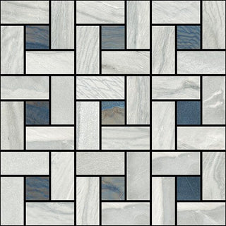 Mosaic Macaubas Pinwheel Pearl/Azul Mix 12x12 Tile & Stone by Happy Floors