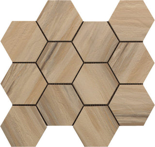 Mosaic Paint Stone Beige Hexagon (12x13 Sheet) Tile & Stone by Happy Floors