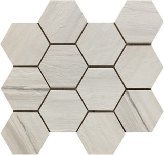 Mosaic Paint Stone White Hexagon (12x13 Sheet) Tile & Stone by Happy Floors
