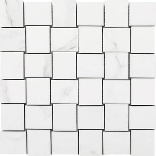 Mosaic Statuario Matte Basketweave 12x12 Tile & Stone by Happy Floors