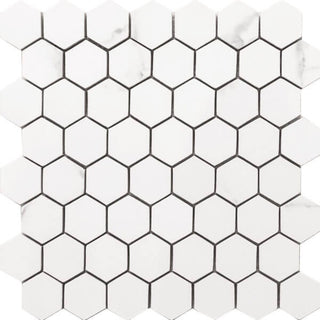 Mosaic Statuario Matte Small Hex 10.5x11 Tile & Stone by Happy Floors