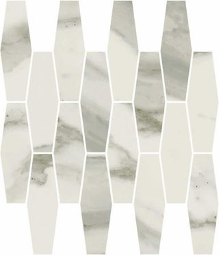 Mosaic Stratus Grigio Polished Elongated Hexagon 12x12 Tile & Stone by Happy Floors