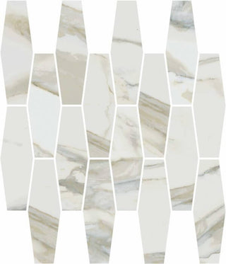 Mosaic Stratus Oro Natural Elongated Hexagon 12x12 Tile & Stone by Happy Floors
