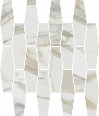Mosaic Stratus Oro Polished Elongated Hexagon 12x12 Tile & Stone by Happy Floors