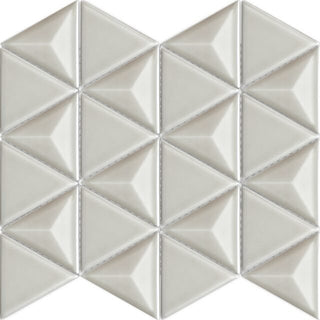 Mosaic Taupe Glossy Triangle 12.5x11 by Happy Floors