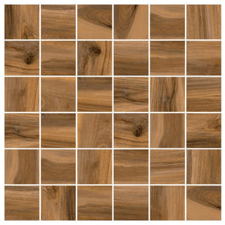 Mosaic Teak Natural 2x2 (12x12 Sheet) Tile & Stone by Happy Floors