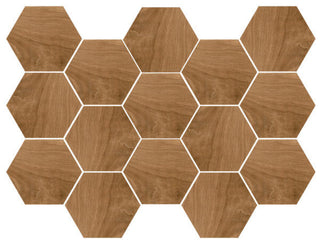 Mosaic Teak Natural Hexagon 10x14 Tile & Stone by Happy Floors