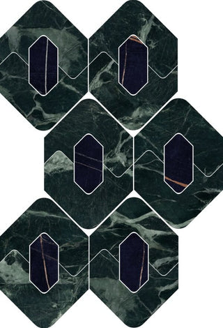 Mosaic Verde Polished Legend 8x13 by Happy Floors