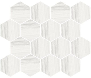 Mosaic White Hexagon 12x14 Tile & Stone by Happy Floors