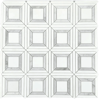 Mount Evans in Thassos & Bianco Carrara Tile & Stone by Paradiso