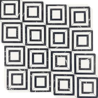 Mount Shasta in Thassos & Nero Black Tile & Stone by Paradiso
