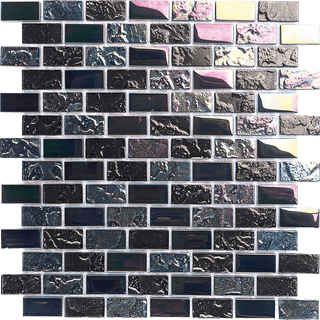 Neptune Black 1x2 Tile & Stone by Altoglass