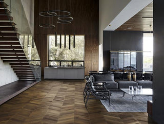 Oak Chevron Dark brown Engineered Hardwood by Kahrs