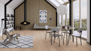 Oak Fresh White Animoso Mix, 14mm Castle Plank Engineered Hardwood by Boen