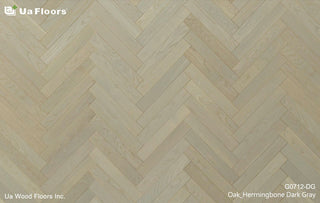 Oak Herringbone Dark Gray Engineered Hardwood by UA Floors