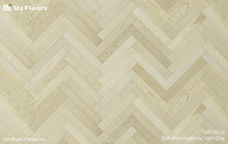 Oak Herringbone Light Gray Engineered Hardwood by UA Floors