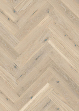 Oak Pale White Vivo, 14mm Herringbone Click 138, B - Plank Engineered Hardwood by Boen