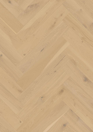 Oak Pale White Vivo, Herringbone T/G Engineered Hardwood by Boen