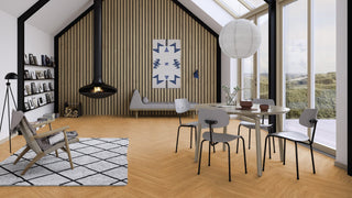 Oak Transparent Adagio, 14mm Herringbone Click 138, A - Plank Engineered Hardwood by Boen